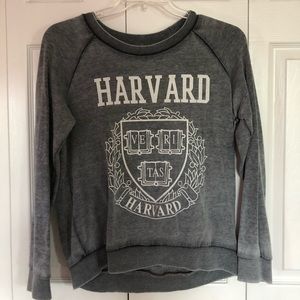 Gray Harvard Crewneck Sweater